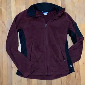 Burgundy Columbia fleece zip up jacket